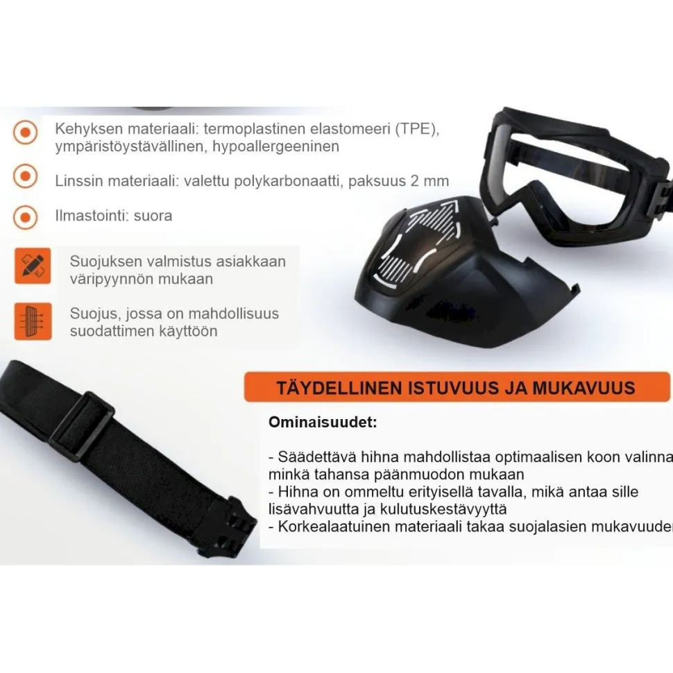 Kasvosuojain suojalaseilla Doka Goggles