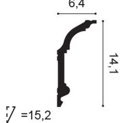 Kattolista Orac Decor C339 64x141x2000 mm polyuretaani valkoinen