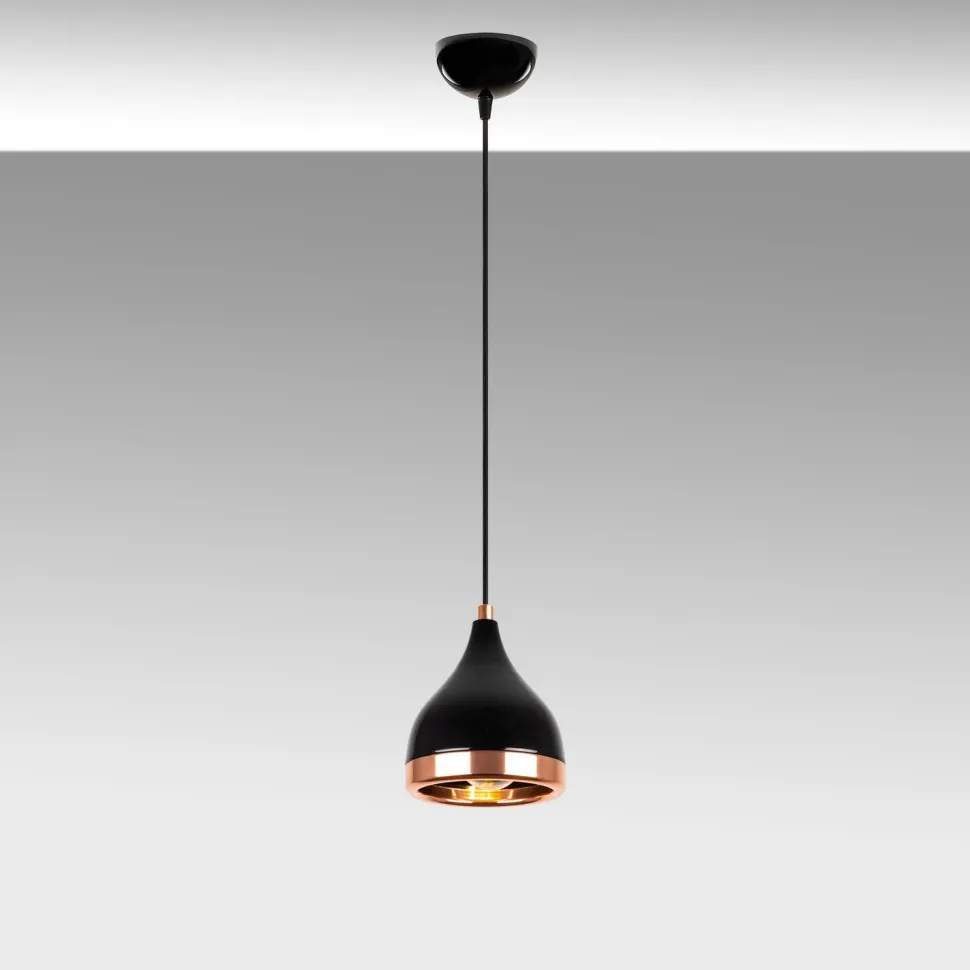 Kattovalaisin Linento Lighting Yildo, musta/kupari