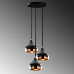 Kattovalaisin Linento Lighting Mint 3-osainen Ø37 cm musta/kupari