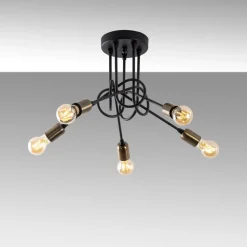 Kattovalaisin Linento Lighting Viraj 5-osainen musta/pronssi