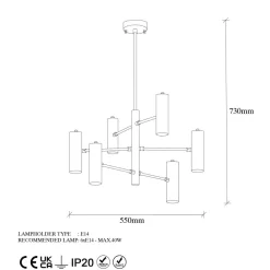 Kattovalaisin Linento Lighting Gharib 6-osainen eri värejä