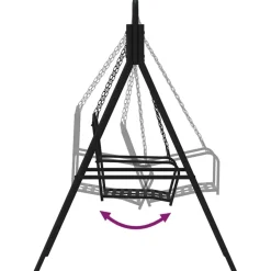 Keinupenkki 124 cm musta teräs