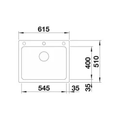 Keittiöallas Blanco Naya 6, 615x510mm, silgranit, eri värejä