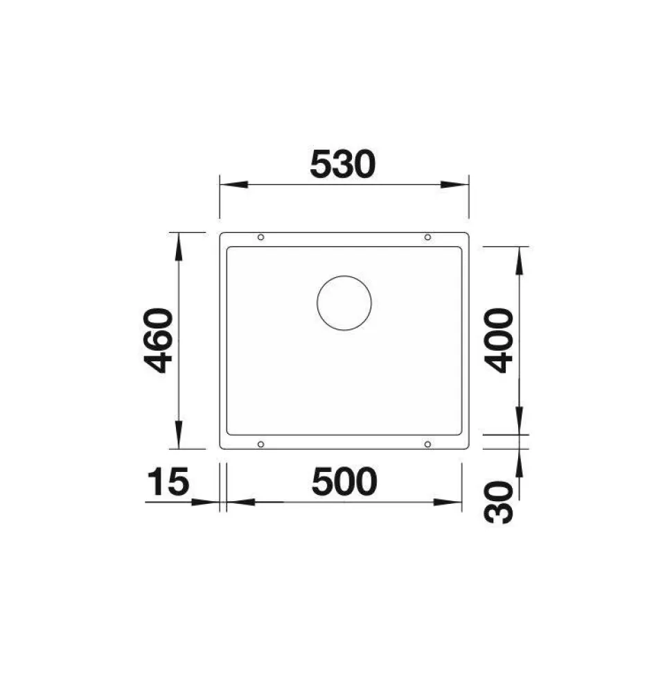 Keittiöallas Blanco Subline 500-U, 530x460mm, silgranit, altakiinnitettävä, eri värejä