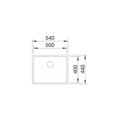 Keittiöallas Blanco Zerox 500-U Durinox, 540x440mm, rst, altakiinnitettävä
