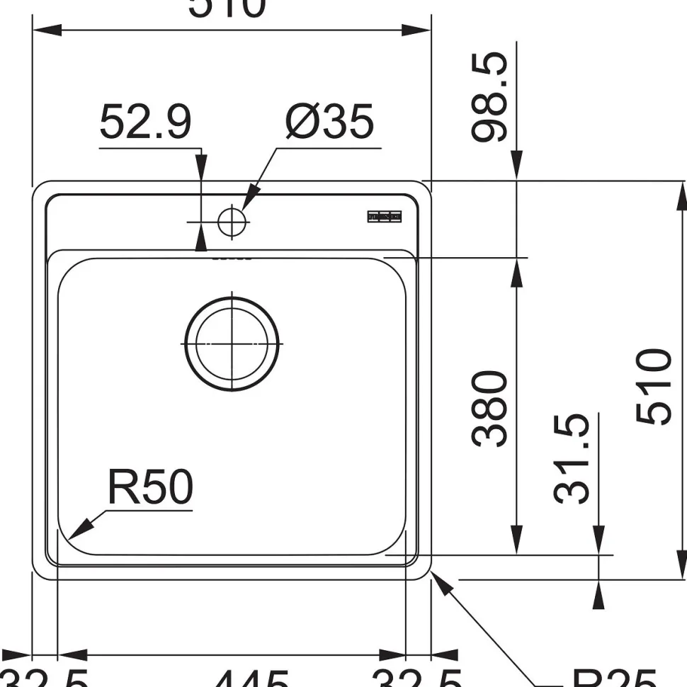 Keittiöallas Frank Bell BCX 610-38TL 415x480 mm rst