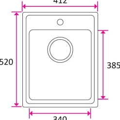 Keittiöallas Stala ONE-T34, 520 x 412 mm, rst
