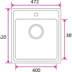 Keittiöallas Stala ONE-T40, 520 x 472 mm, rst