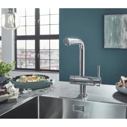 Keittiöhana Grohe Minta, APK-liitäntä, ulosvedettävä juoksuputki, kromi