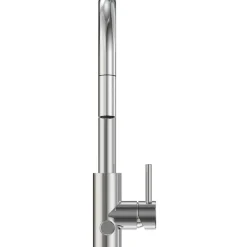 Keittiöhana INOX by Tammiholma Q1, ulosvedettävä juoksuputki ja APK-venttiili, kiiltävä teräs