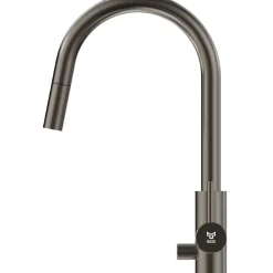 Keittiöhana INOX by Tammiholma Q1, ulosvedettävä juoksuputki ja APK-venttiili, gun metal