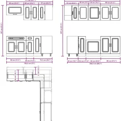 Keittiökaappisarja 11-osainen Kalmar, eri värejä (43833)
