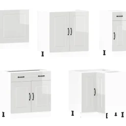 Keittiökaappisarja 11-osainen Kalmar, eri värejä (43833)