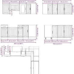 Keittiökaappisarja 11-osainen Kalmar, eri värejä (43836)