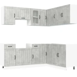 Keittiökaappisarja 11-osainen Kalmar, eri värejä (43836)