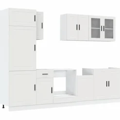 Keittiön kalustesarja 8-osainen Kalmar, suunniteltu puu, eri värejä (43823)