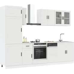 Keittiön kalustesarja 8-osainen Kalmar, suunniteltu puu, eri värejä (43823)