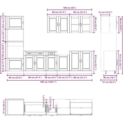 Keittiön kalustesarja 7-osainen Kalmar, eri värejä (43817)