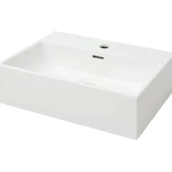 Keraaminen pesuallas hanareiällä 51,5x38,5x15 cm Valkoinen