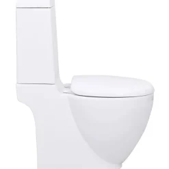 Keraaminen WC-istuin pyöreä veden virtaus takaa valkoinen