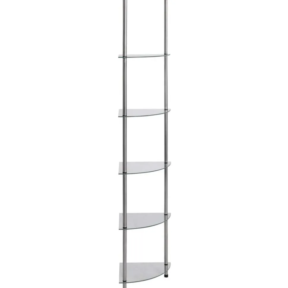 6-kerroksinen hylly läpinäkyvä 30x30x160 cm karkaistu lasi