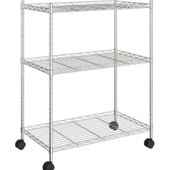 3-kerroksinen varastohylly pyörillä 60x35x81 cm kromi 150 kg