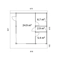 Kesämökki Palmako Cecilia 39,9 m2, puuvalmis