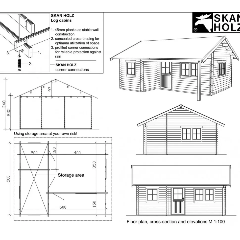 Kesämökki Skan Holz St. Moritz 1, 24 + 6m²