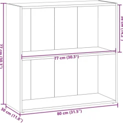 Kirjahylly artesaani tammi 80x30x77 cm tekninen puu (57930)