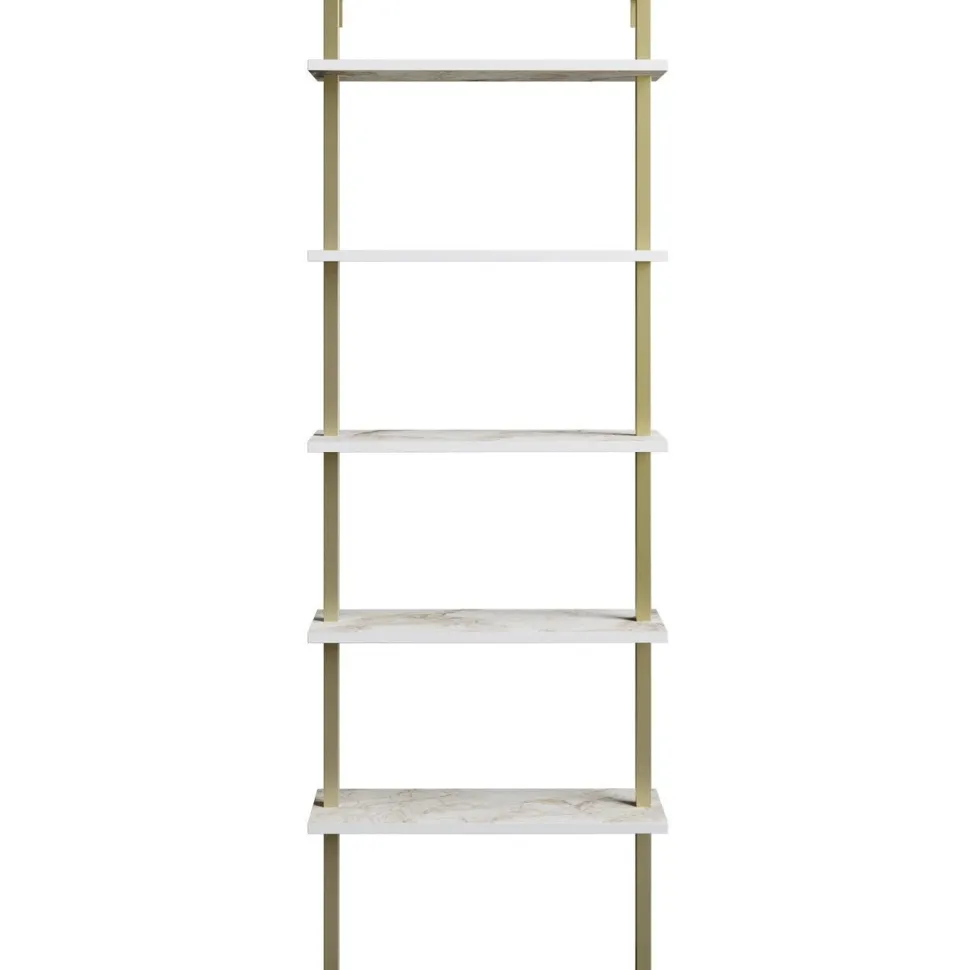 Kirjahylly Linento Furniture Piante valkoinen/kulta