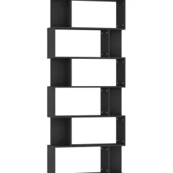 Kirjahylly/tilanjakaja musta 80x24x192 cm lastulevy