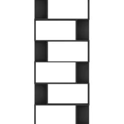 Kirjahylly/tilanjakaja musta 80x24x192 cm lastulevy