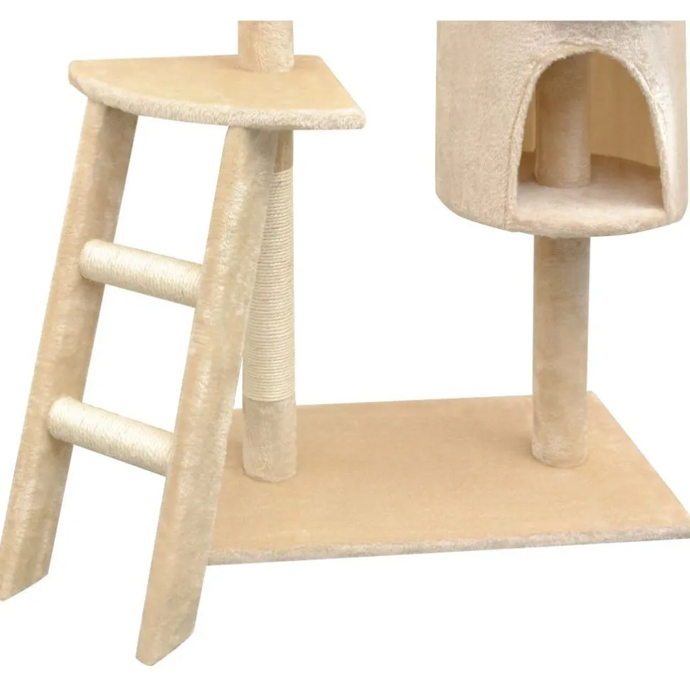 Kissan raapimispuu, sisal-pylväillä, 1 pesällä, 150cm, beige