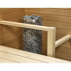 Kiukaan suojakaide/jalkatuki Sun Sauna Log L-malli kuusi