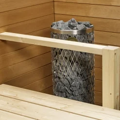 Kiukaan suojakaide/jalkatuki Sun Sauna Log I-malli kuusi