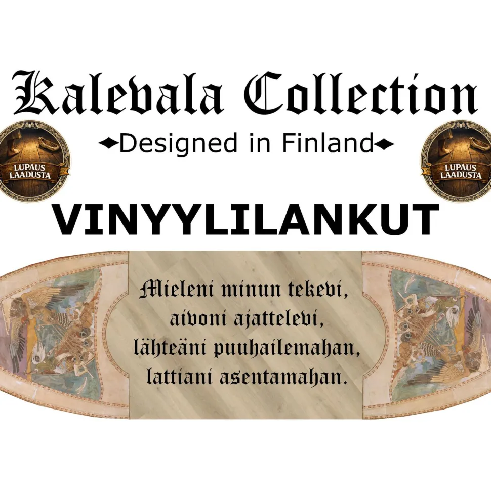 Kivikomposiittivinyylilankku DomusFlooring Mielikin metsätammi, integroitu askeläänieriste