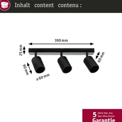 Kohdevalaisin Paulmann Lirena 3-osainen GU10 max. 3x10W metalli, mattamusta