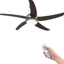 Koristeellinen tuuletinvalaisin valolla, 128 cm, ruskea