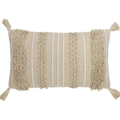 Koristetyyny tupsuilla Eglo Living Chevery, 60x35cm, kerma/beige
