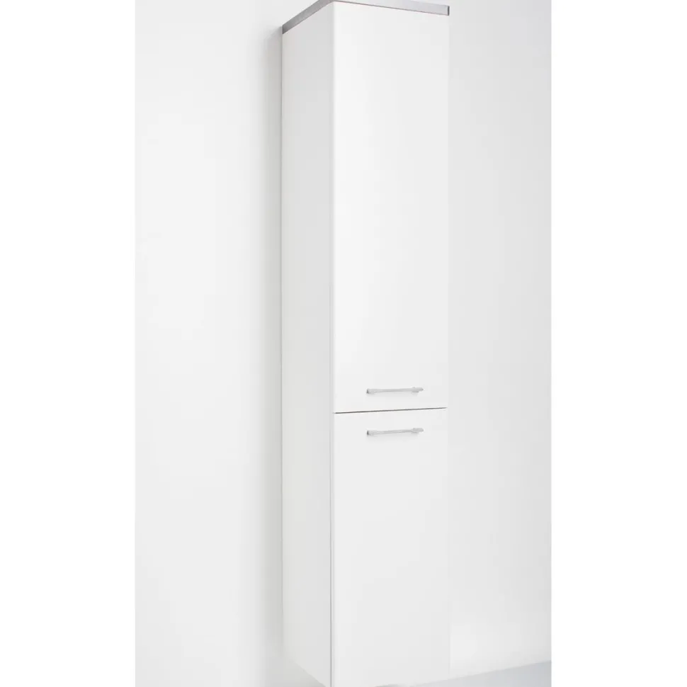 Korkea kaappi Ido Glow 330x1750x360mm vetimellä valkoinen