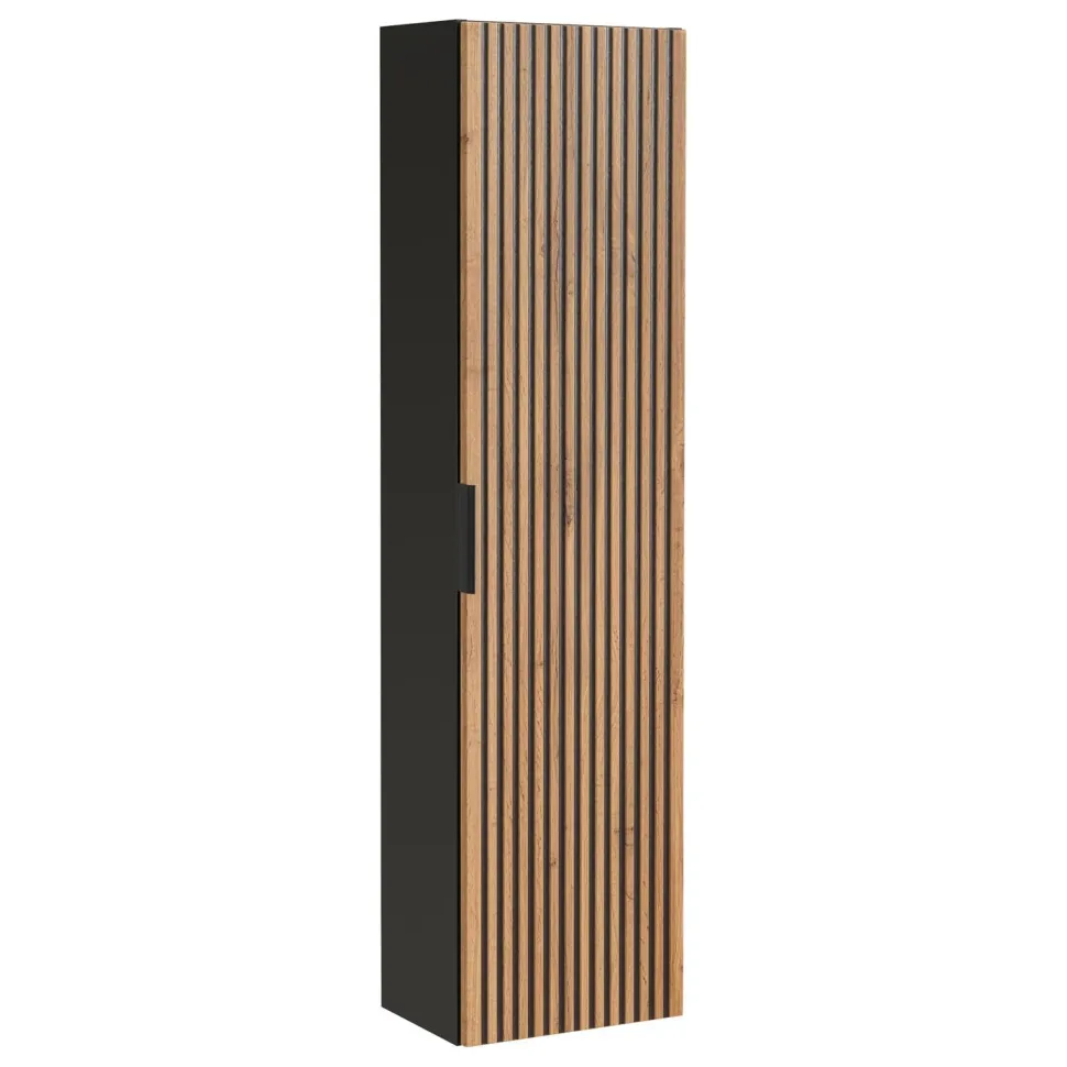 Korkea kaappi Interia Loki 140x35x25 cm, tammi/musta