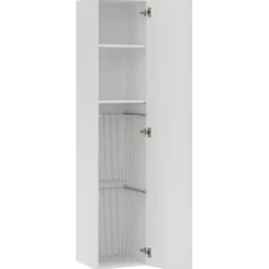Korkea pyykkikaappi Temal, 182x58cm, hyllyllä ja koreilla, eri vaihtoehtoja