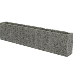 Korotettu kivikori/kukkalaatikko 3, galvanoitu teräs, eri kokoja