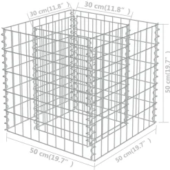Korotettu kivikori/kukkalaatikko 3, galvanoitu teräs, eri kokoja