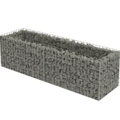 Korotettu kivikori/kukkalaatikko 3, galvanoitu teräs, eri kokoja