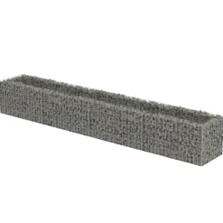 Korotettu kivikori/kukkalaatikko 3, galvanoitu teräs, eri kokoja