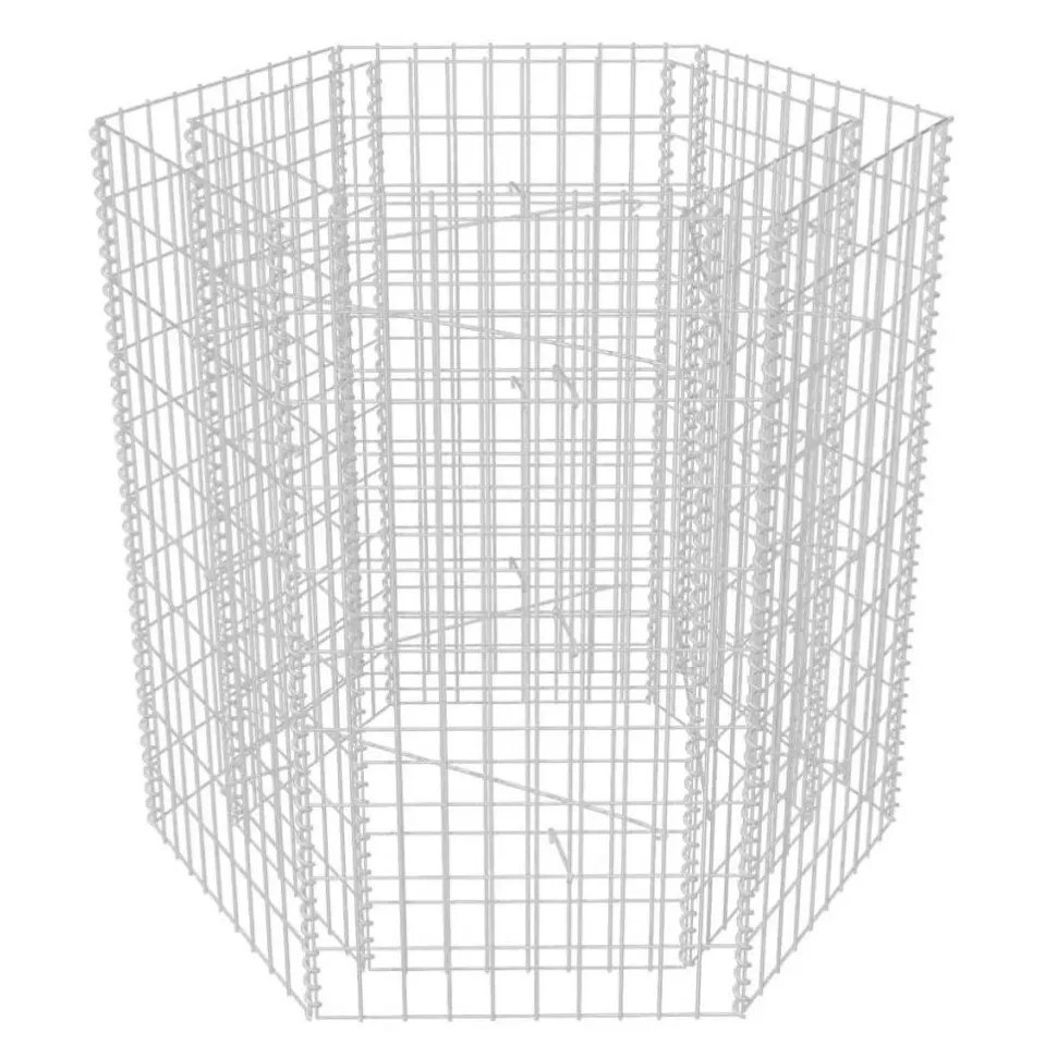 Korotettu kuusikulmainen gabion-/kivikorikehys 1, eri kokoja