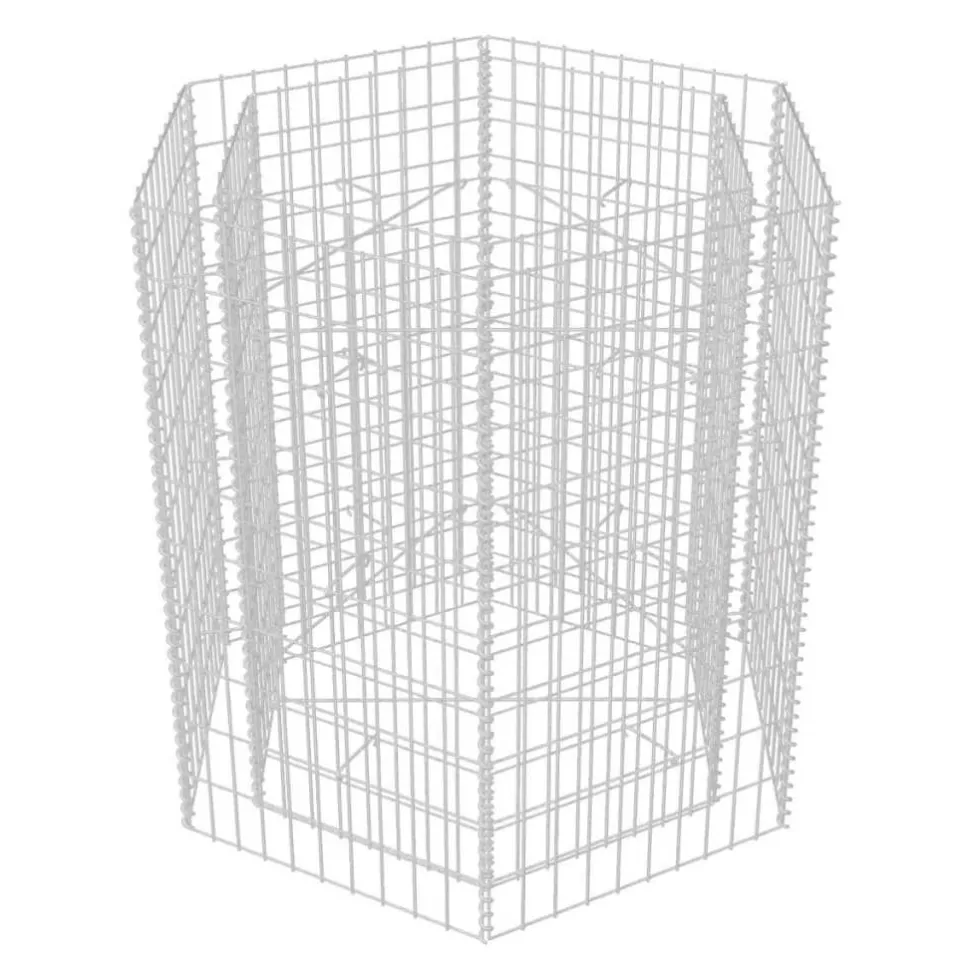 Korotettu kuusikulmainen gabion-/kivikorikehys 1, eri kokoja