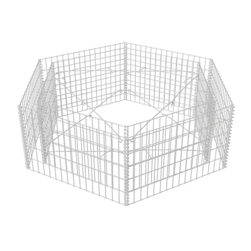 Korotettu kuusikulmainen gabion-/kivikorikehys 1, eri kokoja